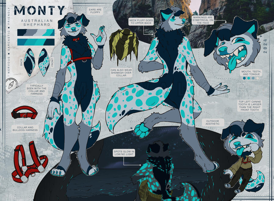 Ref includes: 3 Full bodies, 1 chibi, 1 headshot, various accessories.